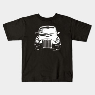 London black cab taxi monoblock white Kids T-Shirt